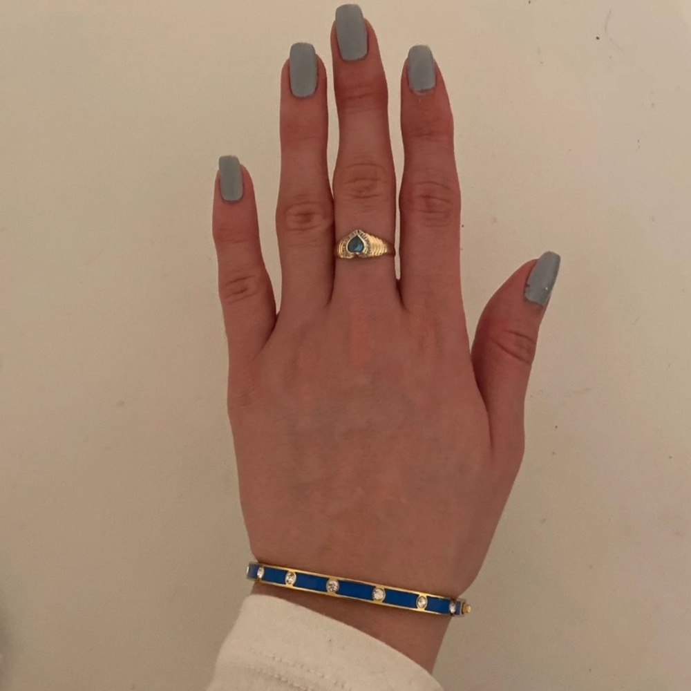 Kate Spade Set In Stone Blue Hinged Bracelet